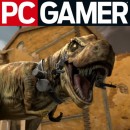 A vicious T-Rex and the PC Gamer logo!